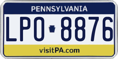 PA license plate LPO8876