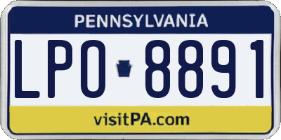 PA license plate LPO8891