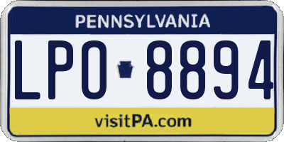 PA license plate LPO8894