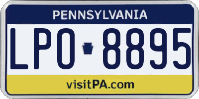 PA license plate LPO8895