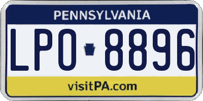 PA license plate LPO8896