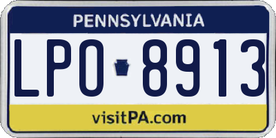 PA license plate LPO8913