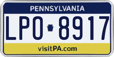 PA license plate LPO8917