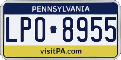 PA license plate LPO8955