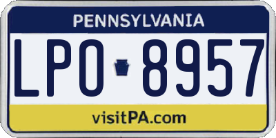 PA license plate LPO8957