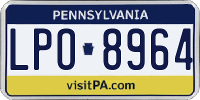 PA license plate LPO8964