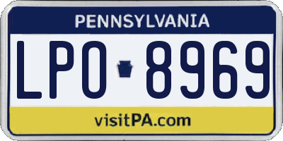 PA license plate LPO8969