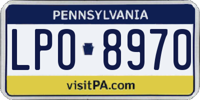 PA license plate LPO8970