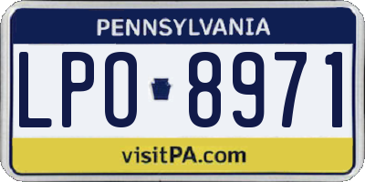PA license plate LPO8971