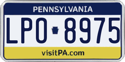 PA license plate LPO8975