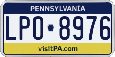 PA license plate LPO8976