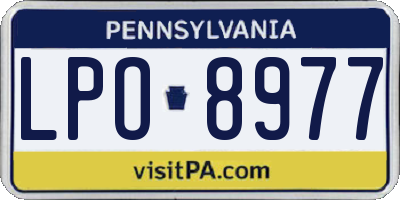 PA license plate LPO8977