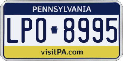 PA license plate LPO8995