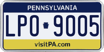 PA license plate LPO9005