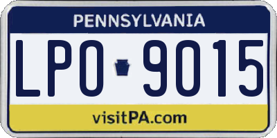 PA license plate LPO9015