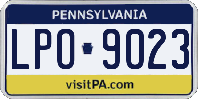 PA license plate LPO9023