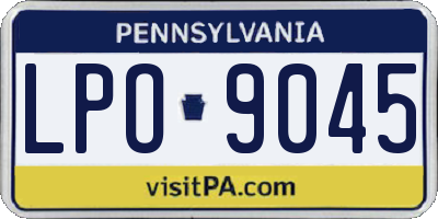 PA license plate LPO9045