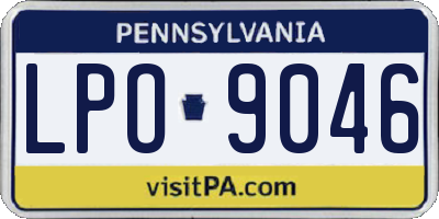 PA license plate LPO9046
