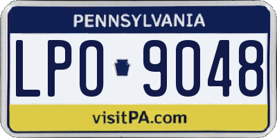 PA license plate LPO9048
