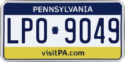 PA license plate LPO9049