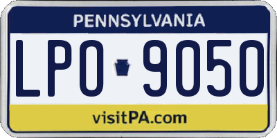 PA license plate LPO9050