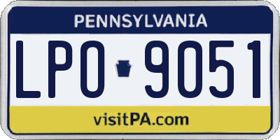 PA license plate LPO9051