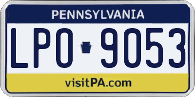 PA license plate LPO9053