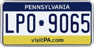 PA license plate LPO9065