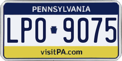 PA license plate LPO9075