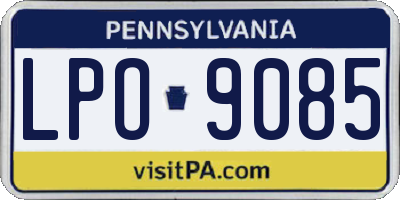 PA license plate LPO9085
