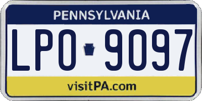 PA license plate LPO9097