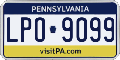 PA license plate LPO9099