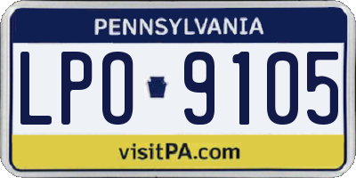 PA license plate LPO9105