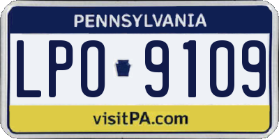 PA license plate LPO9109