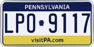 PA license plate LPO9117