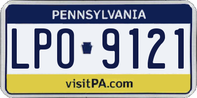 PA license plate LPO9121