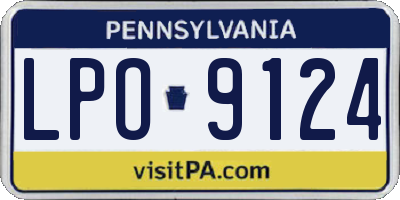 PA license plate LPO9124