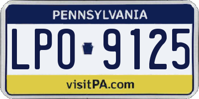 PA license plate LPO9125