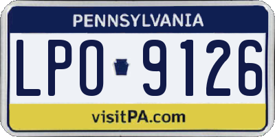 PA license plate LPO9126