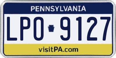 PA license plate LPO9127