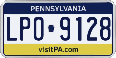 PA license plate LPO9128