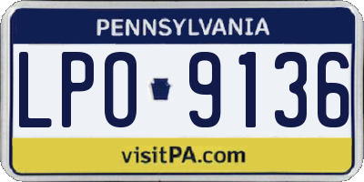 PA license plate LPO9136