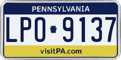 PA license plate LPO9137