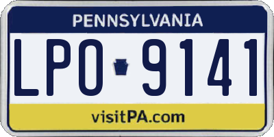 PA license plate LPO9141