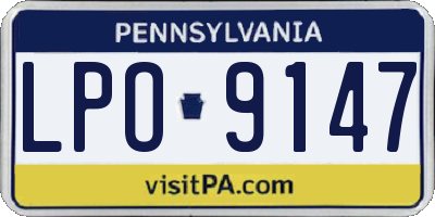PA license plate LPO9147
