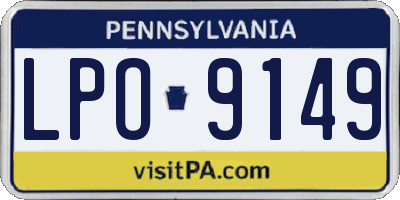 PA license plate LPO9149