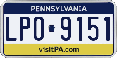 PA license plate LPO9151