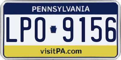 PA license plate LPO9156
