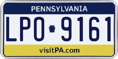 PA license plate LPO9161