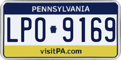 PA license plate LPO9169